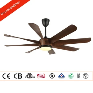 Bangladesh Hot Selling Ceiling Fan Light For Home Living Room Dining Room Strong Wind 60 Inch 8-leaf Wood Grain Color Fan Light