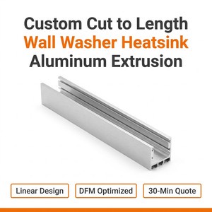 Custom Thin Wall Cut To Length Decorative Wall Washer LED Heatsink Aluminum Extrusion