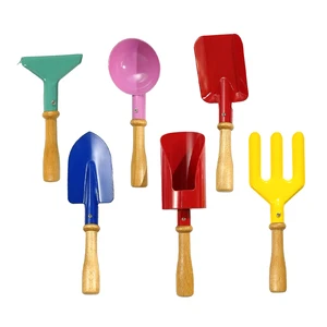 Stainless Steel Durable 6pcs Kids Garden Mini Tool Sets Wood Handle Children Garden Toys Kit