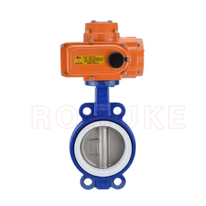 Ductile Iron PTFE Wafer Type Electric Butterfly Valve