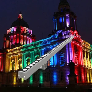 Hot Selling RGB LED Wall Washer Light 18W 24W 36W Outdoor Building Waterproof IP66 IP65 Aluminum Glass Body with 24V Input