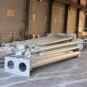 High Quality Tapered Conical Street Light Pole Hot Dipped Galvanized Q235 Steel Outdoor Lighting Column For Highway Project