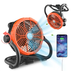 Tent Rotate Rechargeable USB Electric Fan 15000mah Battery Solar Portable Outdoor Camping Fan
