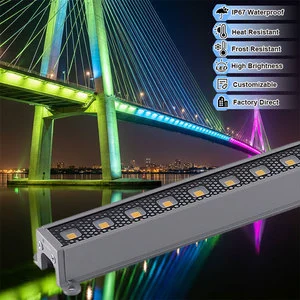 IP67 RGB LED Wall Washers 12W AC24V Safe Low Voltage Outdoor Waterproof Linear Facade Project Landscape Light Bridge Lamps CRI