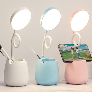 LED Desk Lamp for Home Office Dorm LED Desk Light with Pen Holder Eye-Caring Table Lamp USB Night Light for Students Dorm