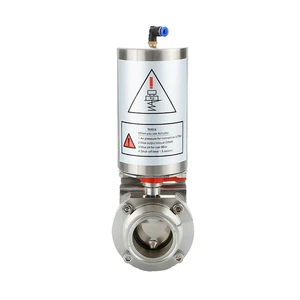 Hot Sale Stainless Steel Quick-install butterfly Valve Single Acting Clamp butterfly Valve Sanitary Pneumatic butterfly Valve