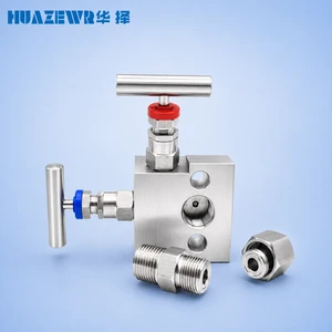 6000PSI Stainless Steel L-type 2-Way Instrument Manifold for Rosemounte 3051DG 3051CG Yokogawa EJA430 Pressure Transmitter