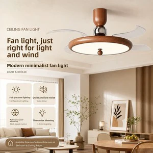 Factory-direct Wholesale Vintage-style Medieval Integrated Ceiling Fan Light Remote Control Wrought Iron Dimmable Living Room