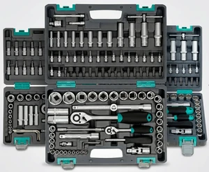 Industrial Heavy Duty 1/4'' Professional CR-V Steel Universal Mechanic Tool Set Hard Case High Efficiency Auto Herramientas