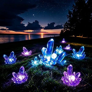 Outdoor IP65 LED Crystal Stone Shaped Landscape Lawn Lamp with 12V-220V Power Supply