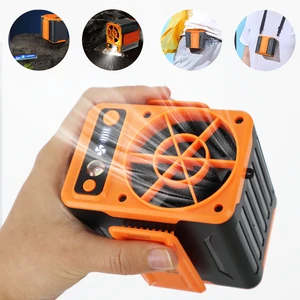 Customizable LOGO Portable Waist Clip Fan With LED Light & 30H Runtime 8000RPM Powerful 4 Speeds Power Bank Fan