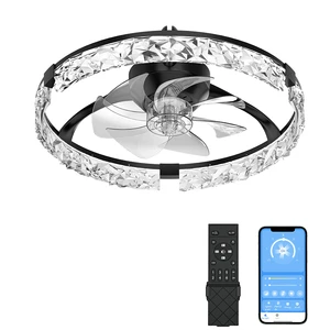 Modern Creative Designer 20 Inch LED Ceiling Fan Light Home Office Bedroom Smart DC Motor Remote Control Dimmable Low Noise