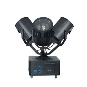 High Power Single Color Waterproof 1000w-5000w Sky Shots Three Head Outdoor Search Light for Building Outdoor Use Scenery Spot