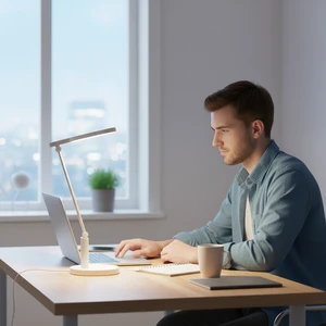 LED Desk Lamp with USB Charging Port, Modern Minimalist Table Lamp for Study Desk