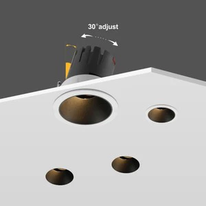 Adjustable 90mm Cut Out Commercial LED Downlight Anti-Glare Spotlight Trimless Recessed Ceiling Light for Hotels