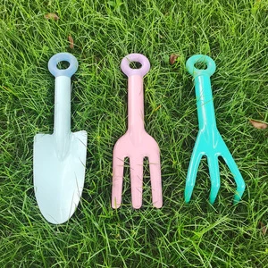 Vertak 3pcs Shovel Trowel Fork Rake Garden Hand Tool Set A3 Steel Children Kids Garden Hand Tools Kit