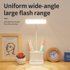 Small Smart LED Desk Lamp for Kids with ABS Body White Shade USB Rechargeable Touch Control