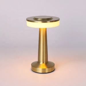 Touch Control Dimmable Retro Metal Small Table Lamp Rechargeable Night Light for Bar Restaurant Atmosphere Decorative LED Lamp