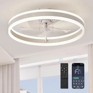 19.7 inch 3 color morden Led living room indor fancy ceiling fan lamp with lights,light and air fan