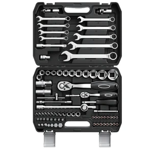 82 Piece 1/2'' 1/4'' Drive Ratchet Spanner Mechanic Tool Set With Combination Wrench Socket Set Car Repair Tool Box