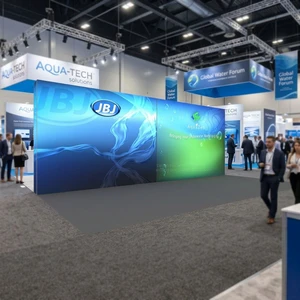 Custom Backlit Pop up Light Box Display Wall for Trade Shows, Aluminum Frame Fabric Backdrop