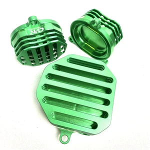 CSRK New Stainless Steel CNC Racing Valve Cover Heat Sink Cover Green Made Taiwan Laser Logo Motorcycle Engine Accessories
