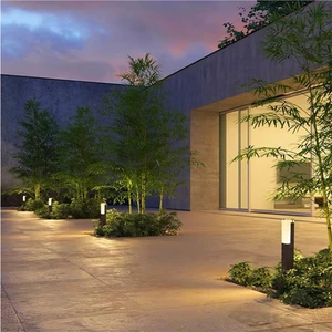 Black Aluminum IP65 Outdoor Landscape Lawn Lamp 30cm 40cm 60cm 80cm 7W Garden Bollard Led Path Walkway Light
