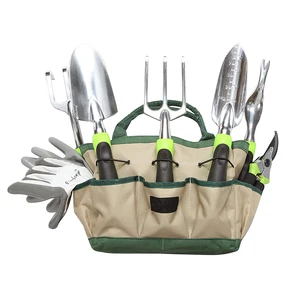 Garden Tool Set-Stainless Steel Hand-Powered Gardening Tools with Two-Tone Handles and Storage Bag OEM Customizable