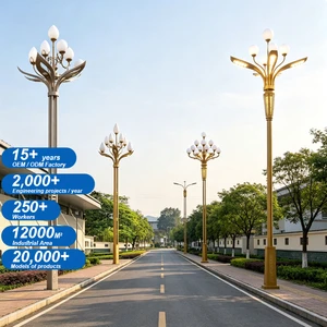Customized Municipal Public Engineering Post Top Lantern Decor Smart Lighting Pole Mains Street Lights Art Landscape Light