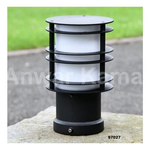 Mount Base Black Outdoor Column Light Aluminum with Glass Pillar Lights Outdoor for Patio Walkways Garden Backyard and Porch