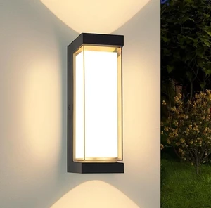 24W Outdoor Wall Light Fixtures, Exterior IP65 Waterproof LED Lantern,Porch Light Modern Wall Lamps for Garage Front Door Garden