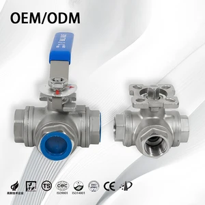 SS304/SS316/Stainless Steel/High Pressure/Control Water/3 Way Threaded Ball Valve With Corrosion Resistant/wear Resistant
