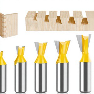 China Imported Technology 5-piece Set 1/2 Handle 12 Handles Dovetail Knife Sub-mouth Xun Knife Woodworking Milling Cutter
