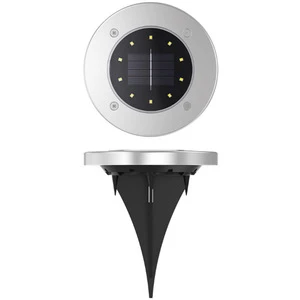 8LED Stainless Steel Outdoor Waterproof Garden Landscape Grass Lawn Light New Solar Buried Light IP67 Rating