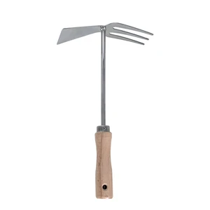 Multifunctional Manual Dual Head Stainless Steel Garden Hoe Rake Hand Weeding Shovel Loosening Soil Gardening Cultivator