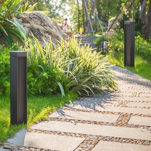 Grey / Black Shell LED Luminaire 5W COB Square Column Outdoor LED Garden Bollard Light
