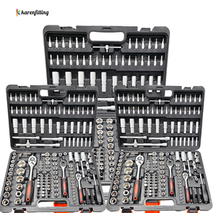 Professional Auto Repair Kit Car Mechanics Socket Wrench Set with Case Home Tool Spanner Tools Household Tool Set