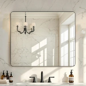 Bathroom Vanity Tempered Shatter-proof Wall Mounted Aluminum Frame Mirror