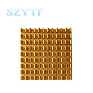 High Performance Gold Broken Geoove Aluminium Heat Sink 45x45x10MM High Quality Heat Sinks