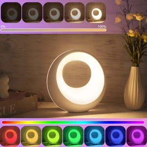 2025 RGB Smart Night Light Remote Control RGB Color Changing Atmosphere Light for Bedroom Bedside Lamp