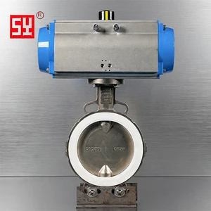Suyi High Performance Butterfly Valve 1/2-4 Inch Rubber Lined Clamp Type Pneumatic/Manual for Chemical Industry -20~500C