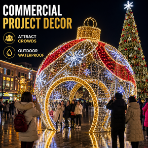 Custom Outdoor LED Christmas Halloween Ball Tunnel Light IP65 Walk Through Mall Plaza Holiday Decoration