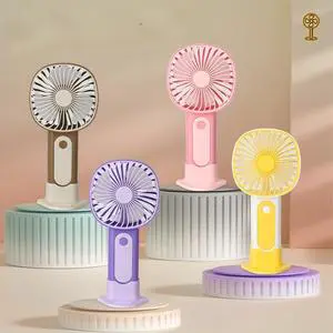 4 Color Options, With Hanging Strap, With Base, Can Be Held Or Placed On The Table, Portable Small Fan
