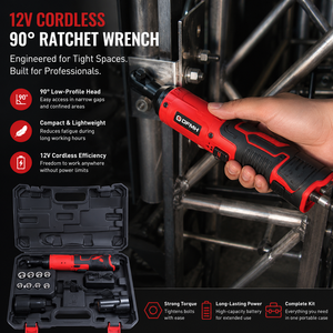 Multifunctional 3/8 Inch Cordless Electric Ratchet Wrench 12V Portable Lithium Tool For Confined Space Car & Truss Work