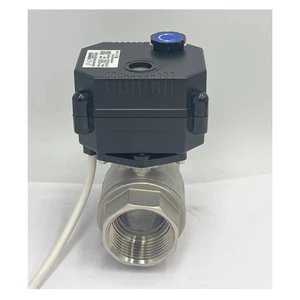 IP67 24vdc Ball Valve with Manual Override Indicator Brass SS304 UPVC DN8 DN10 DN15 DN20 DN25 DN32 Normally Open