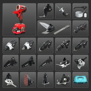 WOSAI Power Tools High Quality 18 Set Cordless Power Tools 21v 18v 6.0ah 5.0ah 4.0ah Compatible Lithium Ion Cordless Tools Set