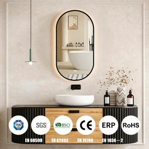 Joystar Minimalism Bathroom LED Mirror 35*70 Cm 12w Backlight Oval Eco-Friendly LED Bathroom Mirror With CE RoHS ERP