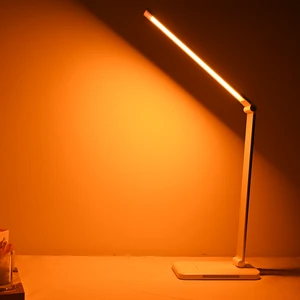 Modern LED Desk Lamp with Stepless Dimmable Color-Changing 6 Modes Switching Type-C USB Port Phone Holder Timing Function