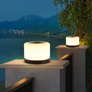 Solar-Powered LED IP65 Waterproof Wall-Mounted Pillar-Top Outdoor Light Dimmable for Villa Gate Courtyard Post Column Doorway