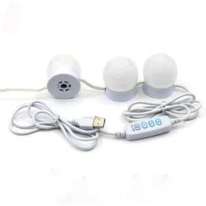 10 Bulbs LED Make up Mirror Light Bulbs USB Vanity Makeup Mirror Lights Bathroom Dressing Table Lighting Dimmable LED Wall Lamp